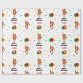 Papier Cadeau Ballon Singe Volant (Plat)