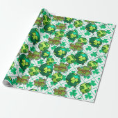 Papier Cadeau Ballon Trèfle Chanceux Design St-Patrick 🍀 (Déroulé)