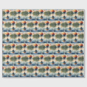 Papier Cadeau Ballons à air chaud au-dessus du lac Réflexion de (Plat)