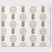 Papier Cadeau Ballons à air chaud de l'ours mou Monogramme Neutr (Plat)