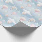 Papier Cadeau Ballons à air chaud Pastel Colours sur Blue Sky (Coin)