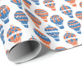 Papier Cadeau Ballons à air chaud pour les enfants mignons Steam (Coin rond)