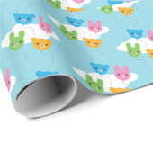 Papier Cadeau Ballons animaux de Kawaii (Coin rond)