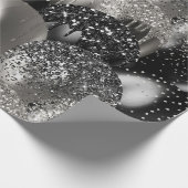 Papier Cadeau Ballons Anniversaire Black Silver Parties scintill (Coin)