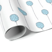 Papier Cadeau Ballons Bleus mignons avec Motif À petits pois (Coin rond)