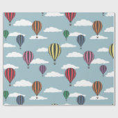 Papier Cadeau Ballons chauds colorés (Plat)