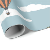 Papier Cadeau Ballons chauds colorés (Coin rond)