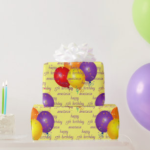 Papier Cadeau Ballons colorés Joyeux Motif d'anniversaire Modè