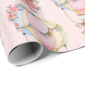 Papier Cadeau Ballons d'air chaud mignon avec enveloppement d'aq (Coin rond)