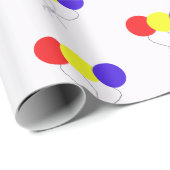 Papier Cadeau Ballons d'anniversaire (Coin rond)