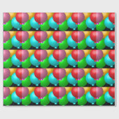 Papier Cadeau Ballons d'anniversaire (Plat)