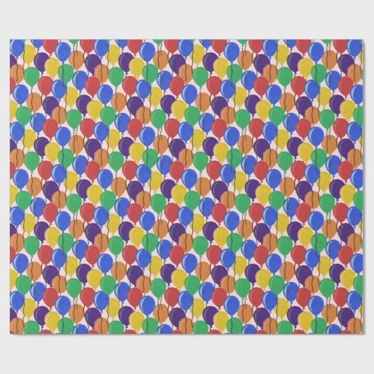 Papier Cadeau Ballons d'anniversaire colorés (Plat)