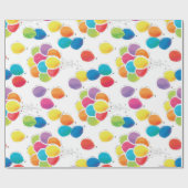 Papier Cadeau Ballons d'anniversaire colorés (Plat)