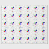 Papier Cadeau Ballons d'anniversaire colorés et Confetti (Plat)