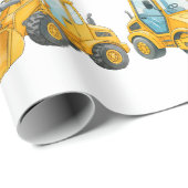 Papier Cadeau Ballons d'anniversaire de construction | Zone d'an (Coin rond)