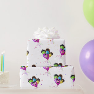 Papier Cadeau Ballons d'anniversaire et papier d'enveloppement C