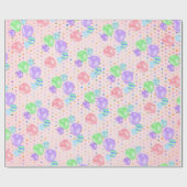 Papier Cadeau Ballons D'Anniversaire Sur Pois (Plat)