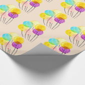 Papier Cadeau Ballons d'aquarelle pastel mignons (Coin)