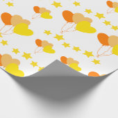 Papier Cadeau ballons de coeur avec étoiles (Coin)