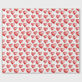Papier Cadeau Ballons de coeur rouge (Plat)