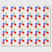 Papier Cadeau Ballons de fête d'anniversaire (Plat)