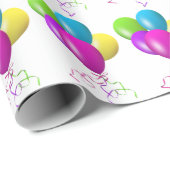 Papier Cadeau Ballons de fête d'anniversaire (Coin rond)