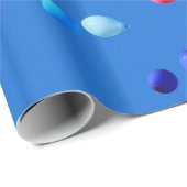 Papier Cadeau Ballons de fête flottant dans le ciel bleu (Coin rond)