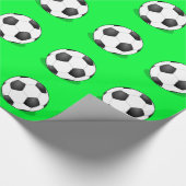 Papier Cadeau Ballons De Football Sur Un Arrière - plan Vert (Coin)