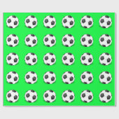 Papier Cadeau Ballons De Football Sur Un Arrière - plan Vert (Plat)