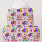 Papier Cadeau Ballons de gâteau d'anniversaire Personnalisez NOM