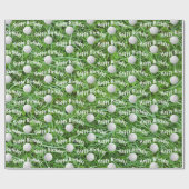 Papier Cadeau Ballons de golf d'anniversaire sur papier d'envelo (Plat)