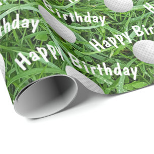 Papier Cadeau Ballons de golf d'anniversaire sur papier d'envelo