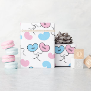 Papier Cadeau Ballons de mariage Mr et Mrs Blanc Sans Couture