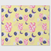 Papier Cadeau Ballons de nuit Dreammer rose & Navy (Plat)