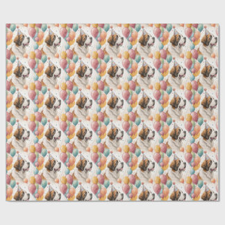 Papier Cadeau Ballons de Saint-Bernard pour Anniversaire Aquarel