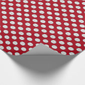 Papier Cadeau Ballons de volley-ball noir/blanc sur rouge foncé (Coin)