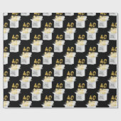 Papier Cadeau Ballons d'or 40e anniversaire en boîte (Plat)