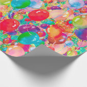 Papier Cadeau ballons doux multicolores rouges (Coin)