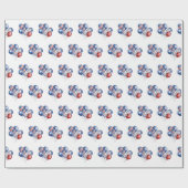 Papier Cadeau Ballons du drapeau bleu rouge américain patriotiqu (Plat)