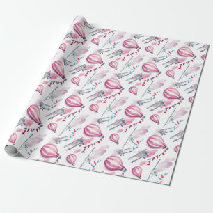 Papier Cadeau Ballons et biplans