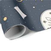 Papier Cadeau ballons festifs or nouvel an (Coin rond)