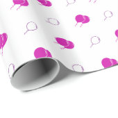 Papier Cadeau Ballons flottants roses (Coin rond)