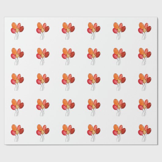 Papier Cadeau Ballons vibes heureuses (Plat)