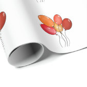 Papier Cadeau Ballons vibes heureuses (Coin rond)