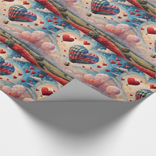 Papier Cadeau Balloon à air chaud en forme de coeur (Coin)