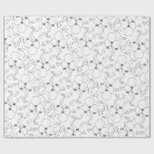 Papier Cadeau Balloon & Coeurs Retro Doodle Joyeux Anniversaire (Plat)