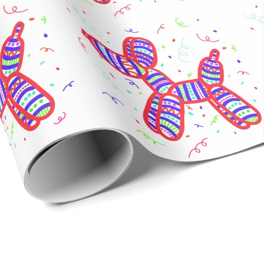 Papier Cadeau Balloon Dogs Party (Coin rond)