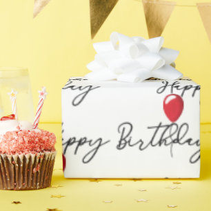 Papier Cadeau Balloon rouge pour un joyeux anniversaire