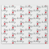 Papier Cadeau Balloon rouge pour un joyeux anniversaire (Plat)