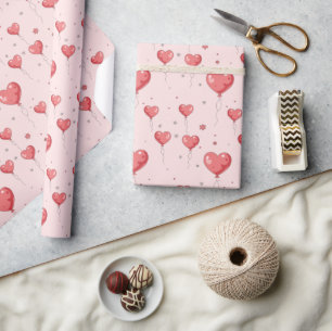 Papier Cadeau Balloons Cœur Mignon Amour